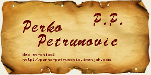 Perko Petrunović vizit kartica